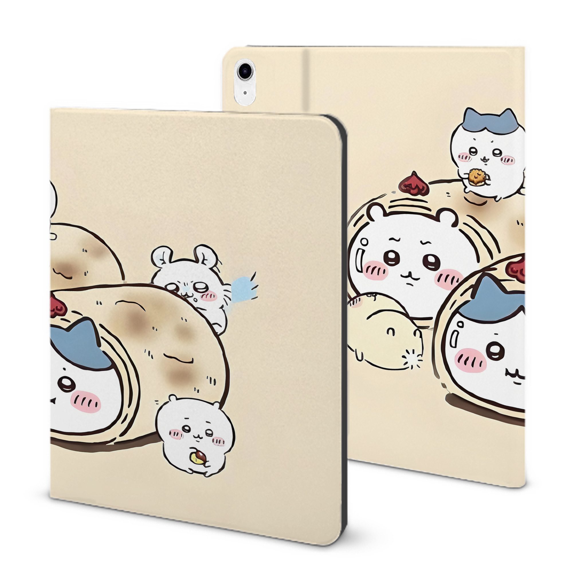 （画像用） ちいかわ Chii-kawa IPad ケース ブック型 PUレザー TPU 耐衝撃 軽量 薄型 ペン収納なし 全面保護 IPad 各モデル対応
